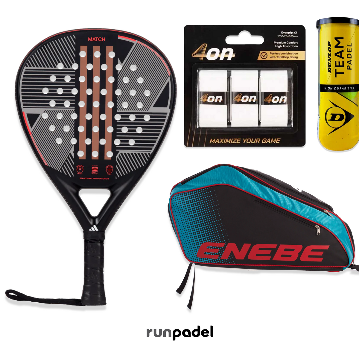 RUNPADEL PACK - ADIDAS MATCH 3.3 BLACK-RED 2024 – Runpadel