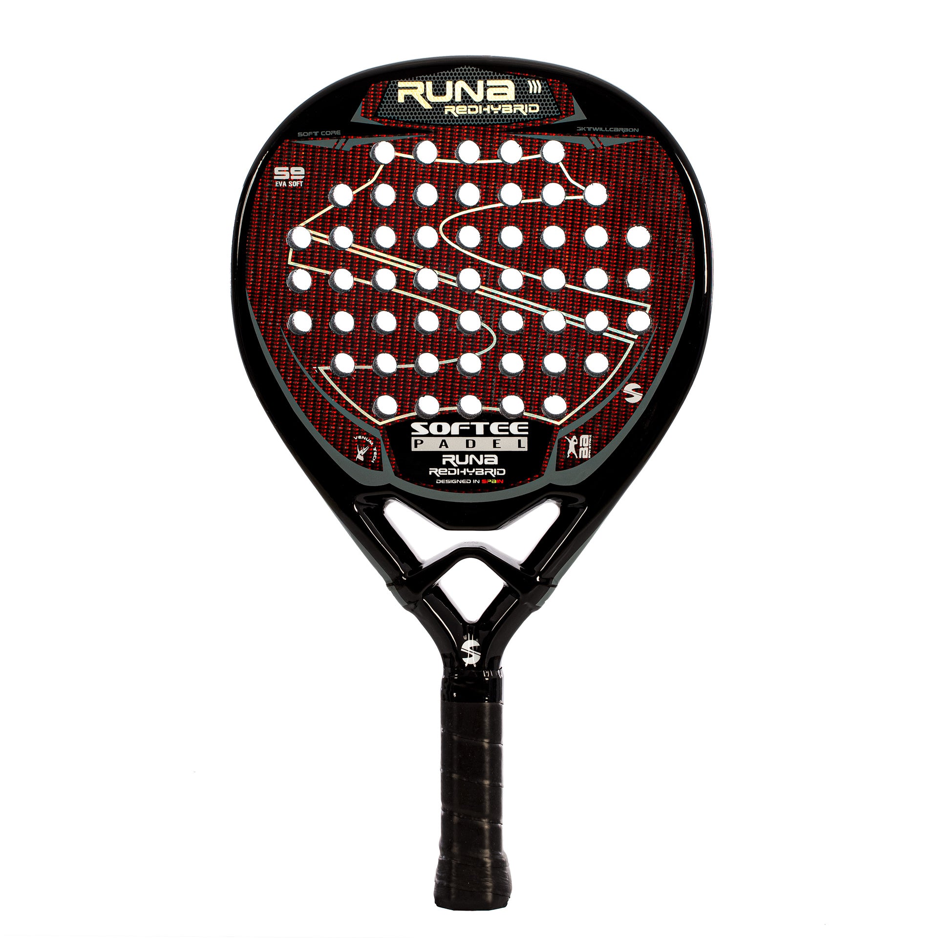 PALA PÁDEL SOFTEE RUNA RED HYBRID 2