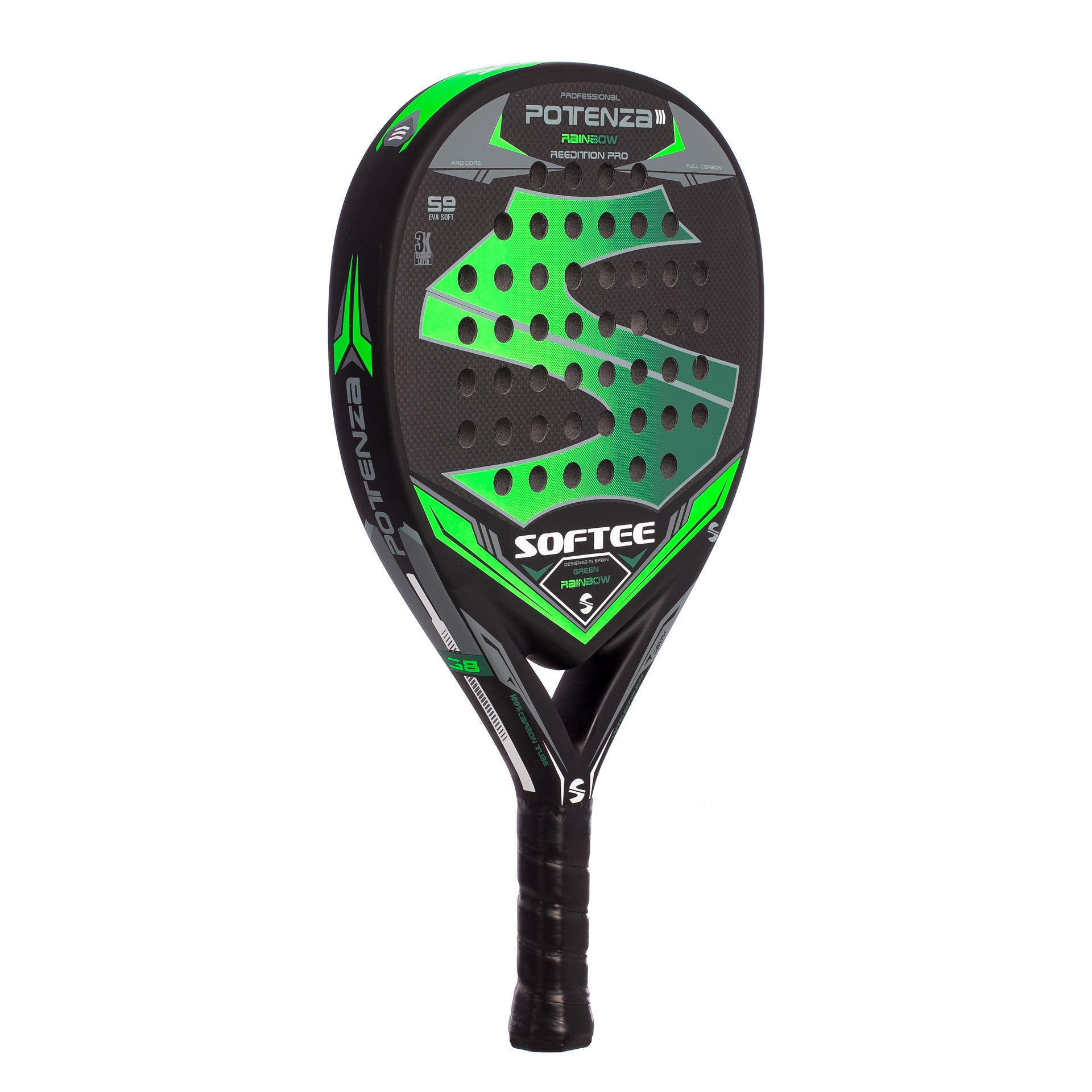 Pala Padel Softee Potenza Rainbow Green 5