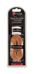 Dual Pro Grip + Overgrip Shockout BLANCO/NARANJA / UNICA 6